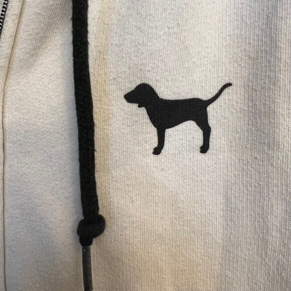 PINK VS Black White Full Zip Hoodie with pockets Size Small Vintage Y2k Teens - Picture 10 of 13